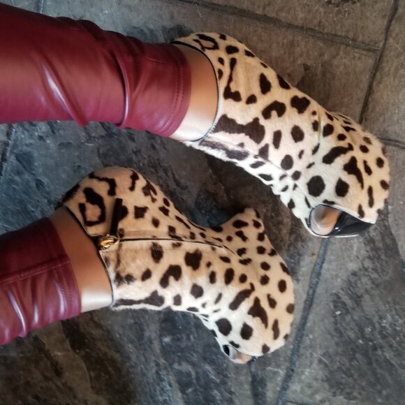 Size 42 Giuseppe Zanotti Lepard Heel-Less Wedge - Picture 5 of 16
